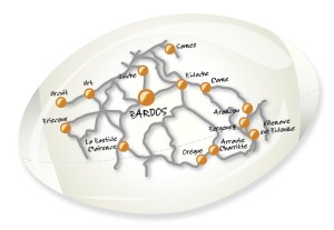 Bardos, Sames, Bidache, Arancou, Orègue, La Bastide Clairence, Guiche, Briscous, Urcuit, Urt, Arraute-Charritte, Bergouey